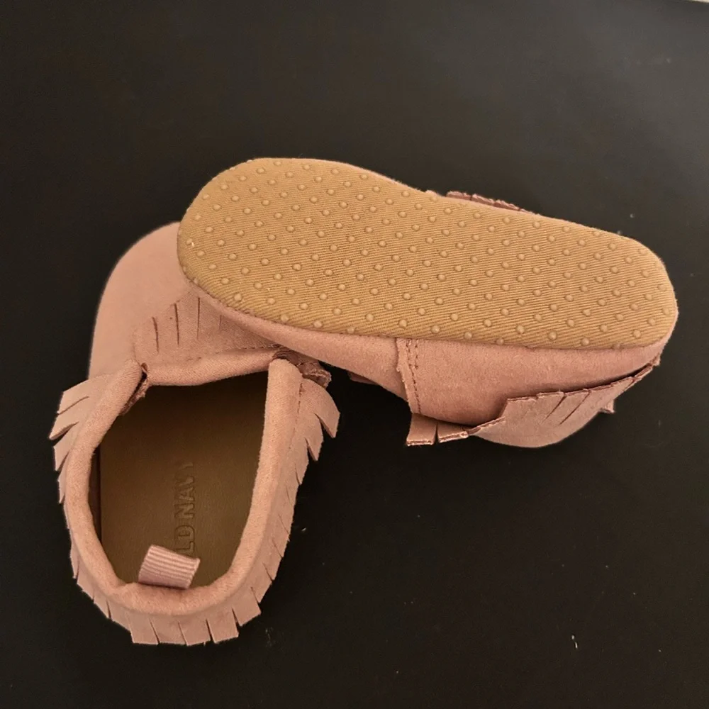 New Old Navy Baby Moccasins/Antique Coral- Pink/12-18 Months/Size 11.5 Toddler